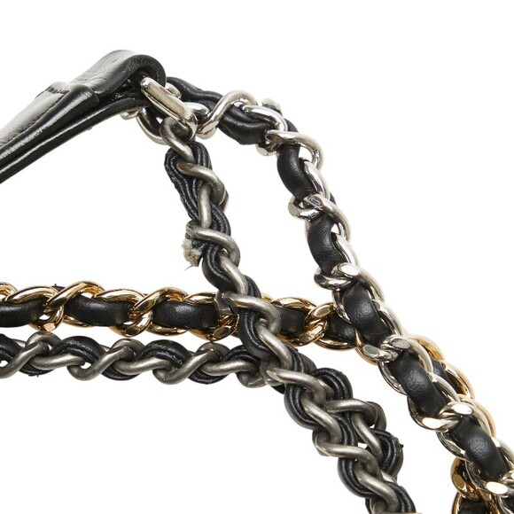 Chanel Gabriel Chain Shoulder Bag Black Felt Leather - Picture 4 of 9